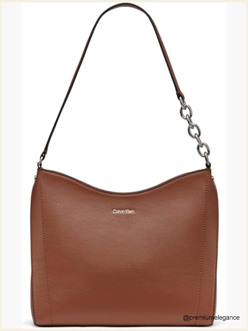 Vegan Leather Hobo Bag with Chain Strap